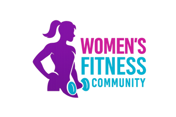 Women’s Fitness Community text with logo and transparent background